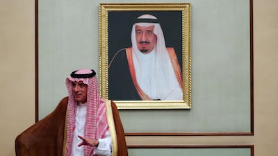 Saudi Arabia's foreign minister Adel Al Jubeir speaks at a briefing with reporters at the Saudi embassy in London, on September 5, 2017. Hannah McKay / Reuters
