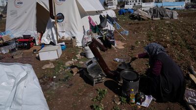 Tents have been set up to provide shelter in Adiyaman, southern Turkey. AP
