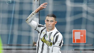 17) Another match where Ronaldo scored twice, celebrating his second strike against Genoa. Getty