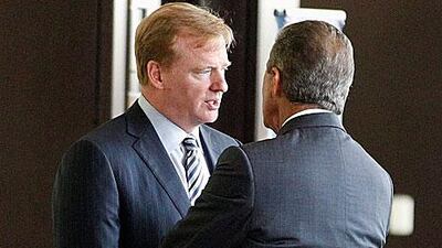 Roger Goodell, left, the NFL commissioner, says it is ‘time to get back to football’.