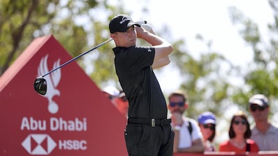 Matt Fitzpatrick tees off on the 8th hole on the final day of the Abu Dhabi HSBC Championship presented by EGA. Chris Whiteoak / The National