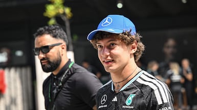 Mercedes driver Kimi Antonelli during the first practice session of the Bahrain GP at Sepang International Circuit. AFP