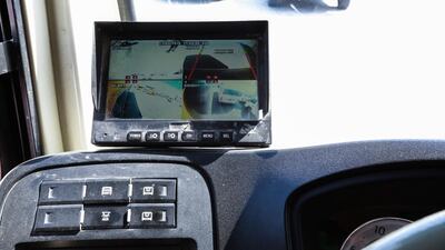 This on-board monitor is one of the school bus safety features that has been introduced. Victor Besa for The National.