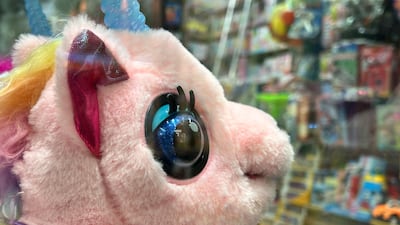 The store stocks a wide collection of airplane models and cuddly toys