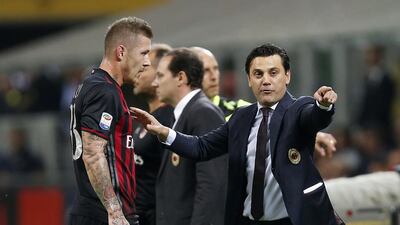 Vincenzo Montella has led AC Milan to third in the Serie A table after three wins from the opening five matches. Antonio Calanni / AP Photo