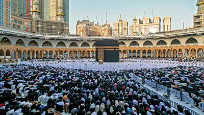 Worshippers gather before the Kaaba at the Grand Mosque in Makkah. More than 390,000 domestic pilgrims from Saudi Arabia have applied for permission to perform Hajj this year. AFP