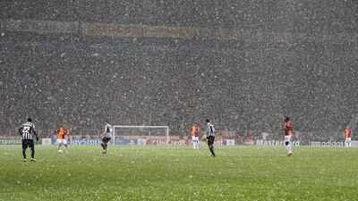 Galatasaray and Juventus players during their Champions League group match in Istanbul. AP Photo