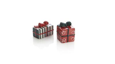 Season’s greetings: Round off someone’s stocking with these charming present-shaped salt and pepper shakers. Jingle salt and pepper shakers, Dh37, Crate & Barrel. Courtesy of Crate & Barrel