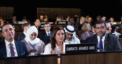 Sheikha Bodour bint Sultan Al Qasimi, ambassador of the Faya Palaeolandscape World Heritage Nomination, at the Unesco meeting in Paris this week.