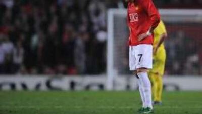 Ronaldo, who made his return from injury, looks dejected after United's draw with Villarreal.