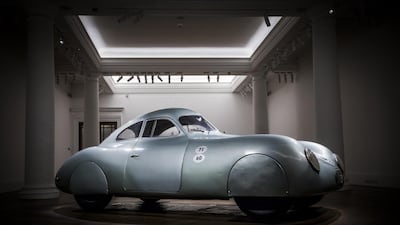 The oldest car to wear the Porsche badge goes on view at Sotheby's in London. Getty Images