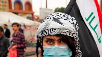 Iraqi students take part in an anti-government protest in the southern city of Basra. AFP