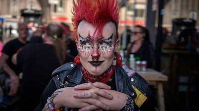 Punks enjoy the sunshine during Blackpool's Rebellion Festival in the UK. Getty Images