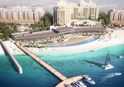 The St Regis Beach Club will be located at the new Palm West Beach complex at Palm Jumeirah. Courtesy Nakheel