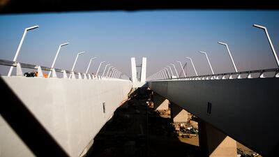 Sheikh Zayed Bridge in October 2010. The bridge took seven years to complete after a brief pause in construction in 2008. Lee Hoagland/The National