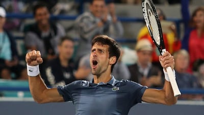 Novak Djokovic prevails in the third set 7-5 to beat Kevin Anderson in the final. Suhaib Salem / Reuters