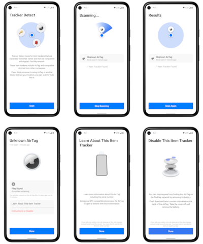 Apple's Tracker Detect app for Android devices can identify "unknown AirTags". Photo: Apple