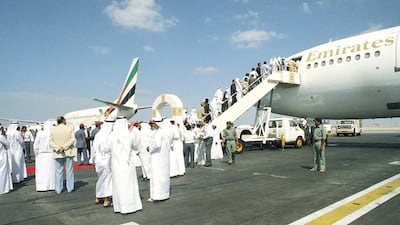 The first Emirates flight in 1985. Photo: Emirates