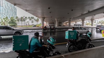 Surface water on the roads of Dubai. Antonie Robertson / The National