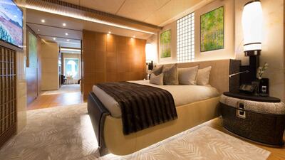 One of the superyachts six bedrooms.