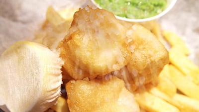 Fish and chips on the new menu at Pearls & Caviar. Courtesy: Pearls & Caviar