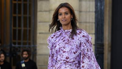 Liya Kebede walks the runway during the L'Oreal Paris show as part of Paris Fashion Week on September 28, 2019. Getty Images