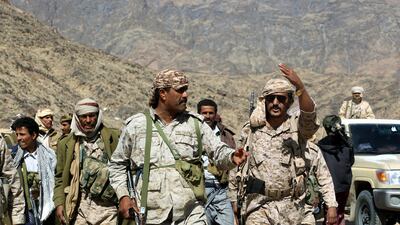 Pro-government Yemeni fighters patrol after driving Houthi rebels from the district of Bayhan in Shabwa province on December 16, 2017. Soliman Alnowab / EPA