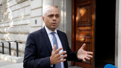 Britain's new Chancellor of the Exchequer Sajid Javid arrives at the treasury on July 24, 2019 in London, England. Getty Images