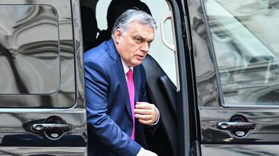 Hungary's Prime Minister Viktor Orban arrives in Rome on Monday. AFP