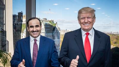 Chairman of Dar Al Arkan, Yousef Al Shelash, and former US president Donald Trump. Photo: Dar Al Arkan