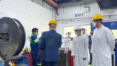 Dr Sultan Al Jaber, Minister of Industry and Advanced Technology, visits Gulf Extrusions. Photo: Handout