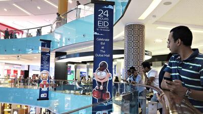 The Dubal Mall opened for 24 hours only for two days during the Eid holidays, down from six days last year. Jeffrey E Biteng / The National
