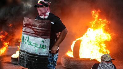 Protesters outside the provincial council building in Basra, Iraq. AP Photo