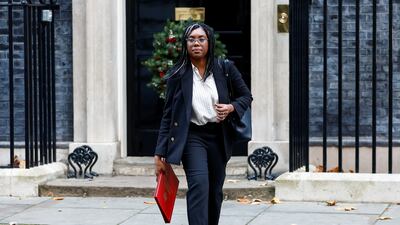 Kemi Badenoch outside Downing Street. Reuters