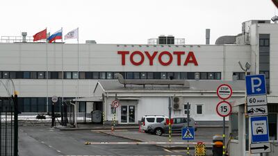 The Toyota car factory in St Petersburg, Russia. The Japanese company said that after six months, circumstances have not allowed it to continue its operations there during Russia's conflict with Ukraine. EPA