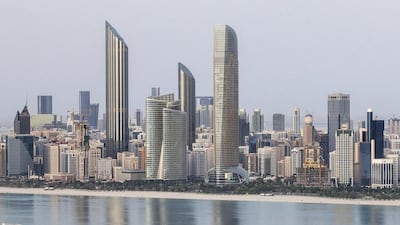 Burj Mohammed Bin Rashid tower stands on the far left in Abu Dhabi. Mona Al Marzooqi / The National