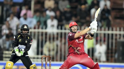 Sindhis opener Shane Watson in action against Kerala Knights in the T10 League at Sharjah Cricket Stadium on Thursday.