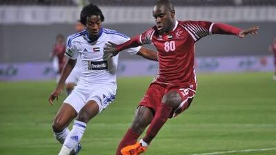 Hugo, the Al Wahda player, right, scored in the 24th minute in Abu Dhabi on Tuesday night.