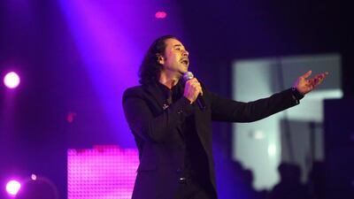 Singer Medhat Saleh at Abu Dhabi National Theatre for the National Day celebrations. Fatima Al Marzooqi / The National