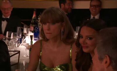 Taylor Swift's reaction to a joke by host Jo Koy has gone viral. Photo: Golden Globes