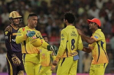 Chennai Super Kings have two games left to try and finish top of the table before the play-offs. Bikas Das / AP Photo