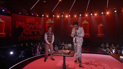 Leslie Jones and Spencer Levin are seen during the 2021 MTV Movie & TV Awards in Los Angeles, California on May 16, 2021. Reuters