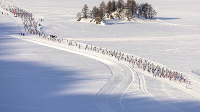 The 55th annual Engadin skiing marathon in Maloja, Switzerland. AP
