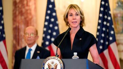 File Photo: US Ambassador to the United Nations Kelly Craft speaks during a news conference AFP