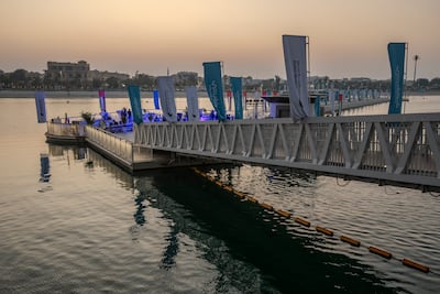 The sprawling beach now features a floating walkway to help visitors explore its wide range of amenities. Ahmed Ramzan / The National