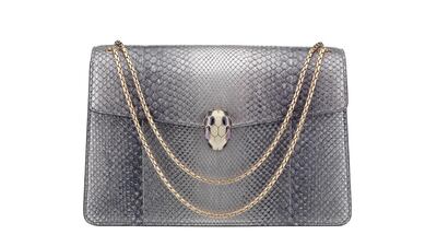 Limited-edition Bulgari Serpenti Forever bag, price on request, Harvey Nichols. Courtesy Harvey Nichol’s Dubai