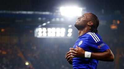 Chelsea's Didier Drogba reacts after a missed opportunity during their Champions League 1-1 draw against Schalke in London on Wednesday. Andrew Winning / Reuters