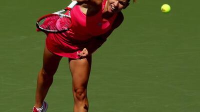 Simona Halep had many happy returns against Danielle Rose Collins in her opening match at the US Open, winning 6-7, 6-1, 6-2. Matthew Stockman / AFP