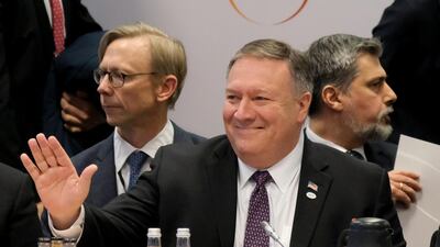 Mike Pompeo attends the summit in Warsaw, Poland. Sean Gallup / Getty Images