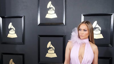 2017: Jennifer Lopez donned a lilac Ralph & Russo number for the 59th annual Grammy Awards. EPA